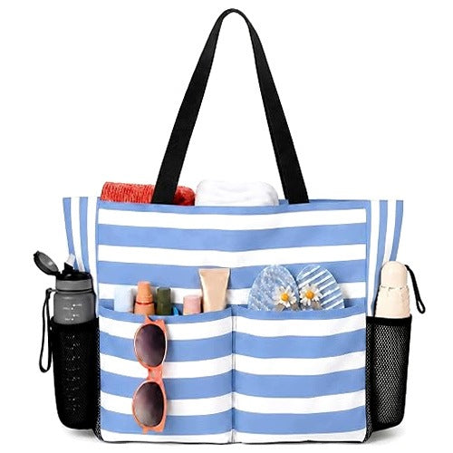 BEACH BAG WOMEN'S XXL WATERPROOF ZIPPER POOL TRAVEL