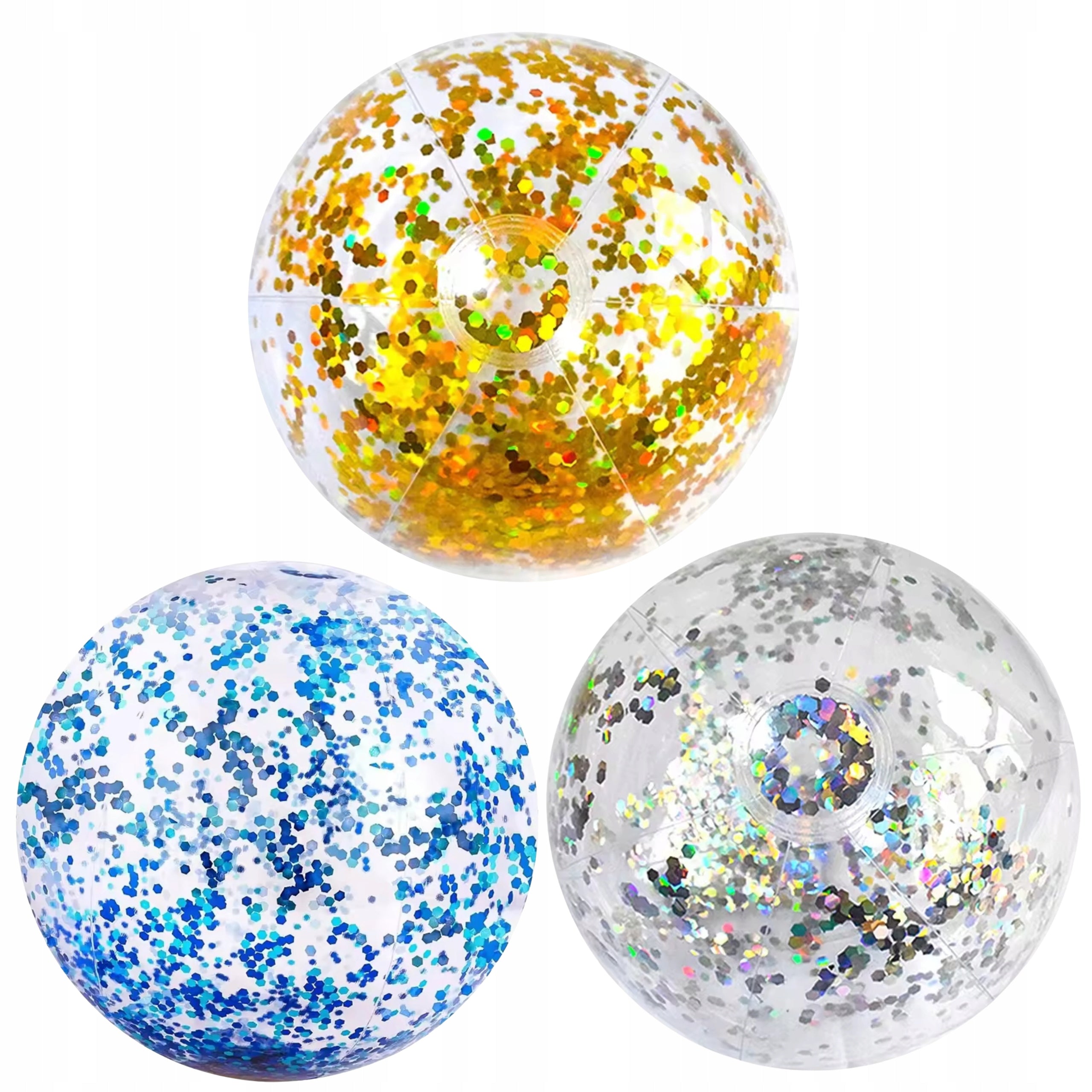 BEACH BALL FOR WATER LARGE 40cm RUBBER INFLATABLE FOR BEACHES FOR KIDS glitter Packaging status original