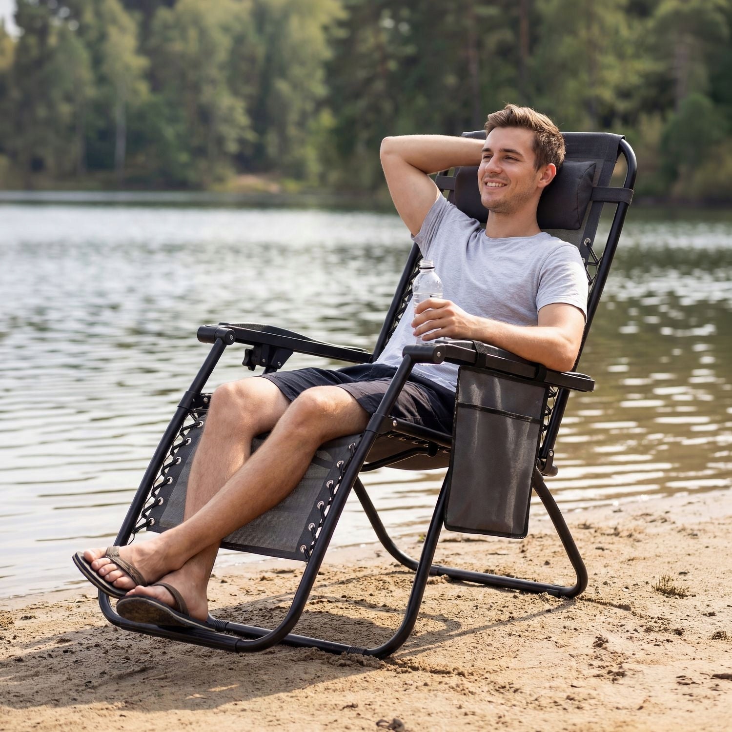 BEACH CHAIR FOLDING ZERO GRAVITY LUVERNO Brand Luverno