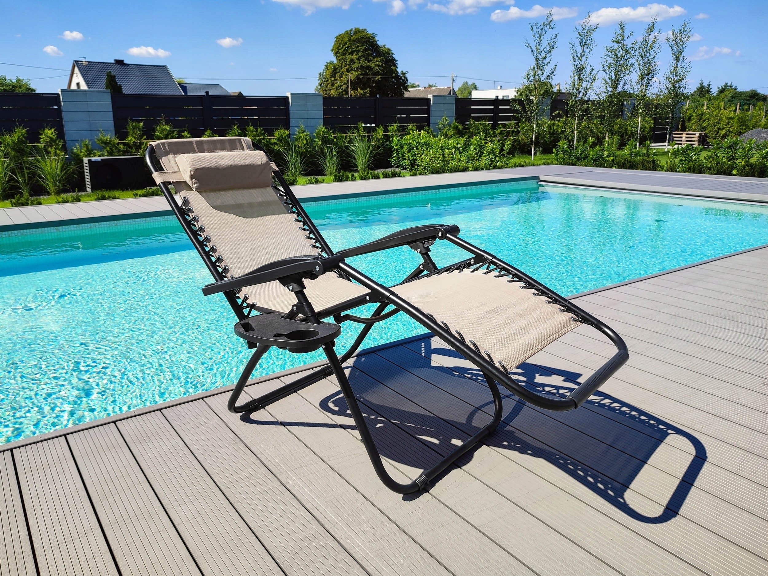 BEACH CHAIR GARDEN FOLDING ARMCHAIR FOR CAMPING TERRACE ZERO GRAVITY Packaging status original