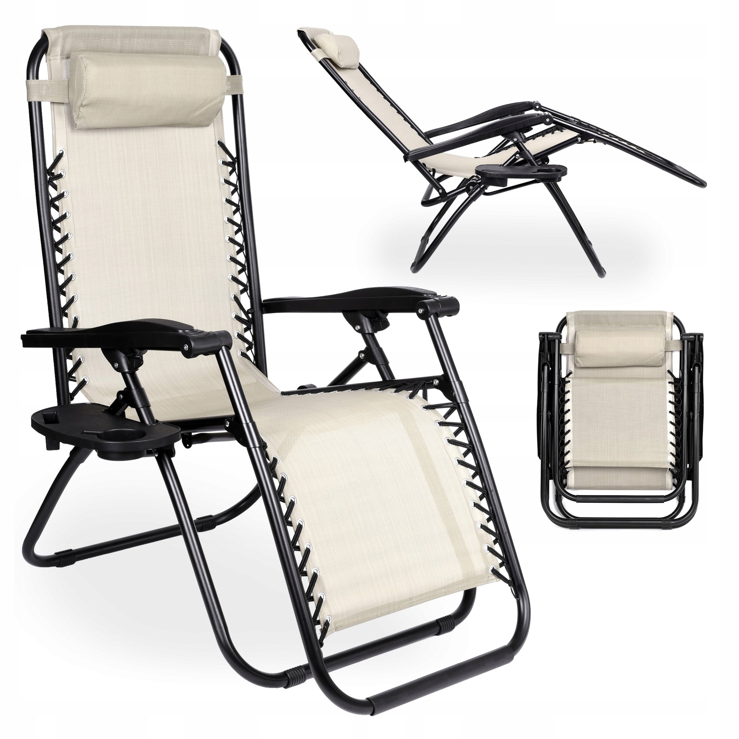 BEACH CHAIR GARDEN FOLDING ARMCHAIR FOR CAMPING TERRACE ZERO GRAVITY