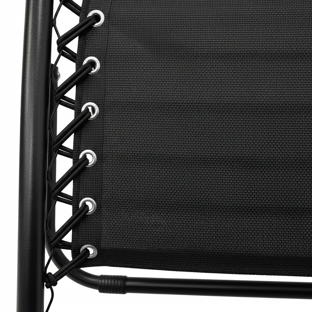 BEACH CHAIR ZERO GRAVITY - FOLDING CHAIR WITH PILLOW -BLACK Color black