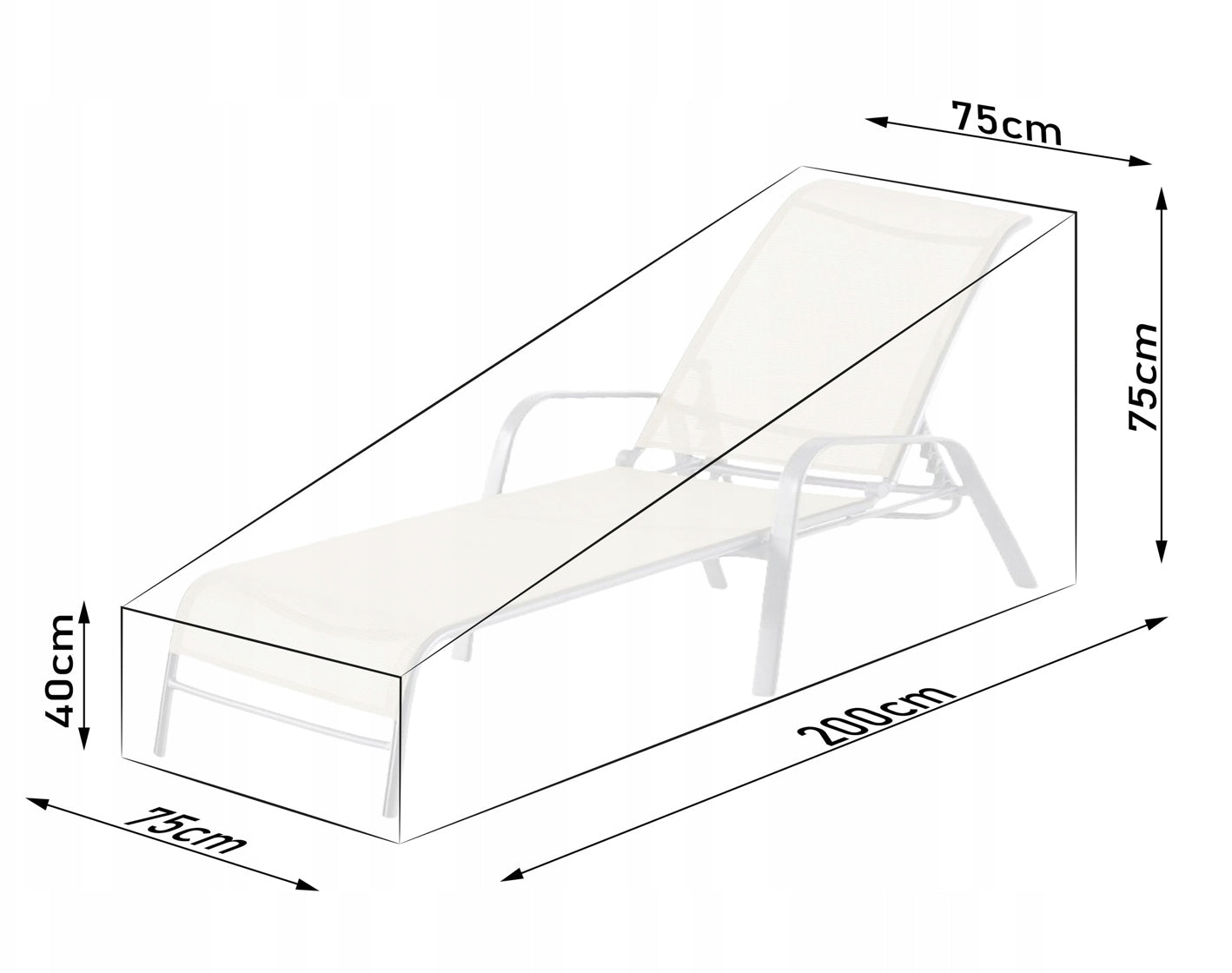 BEACH GARDEN LOUNGER COVER WATERPROOF STRONG PROTECTOR 200x75 CM Manufacturer code LHCCZA1