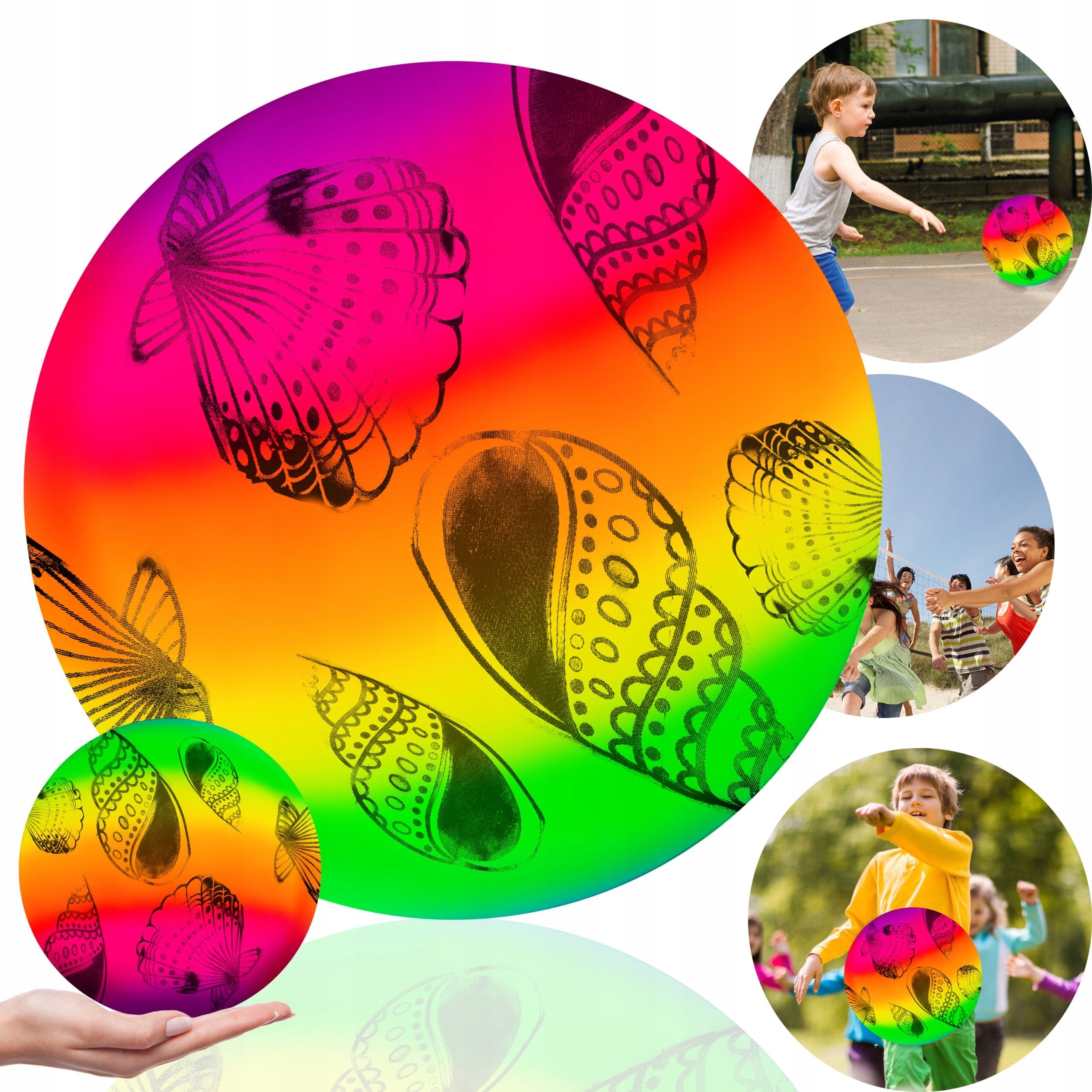 BEACH GARDEN RUBBER BALL WATERPROOF FOR PLAY RAINBOW FUN FOR KIDS Manufacturer code #11125
