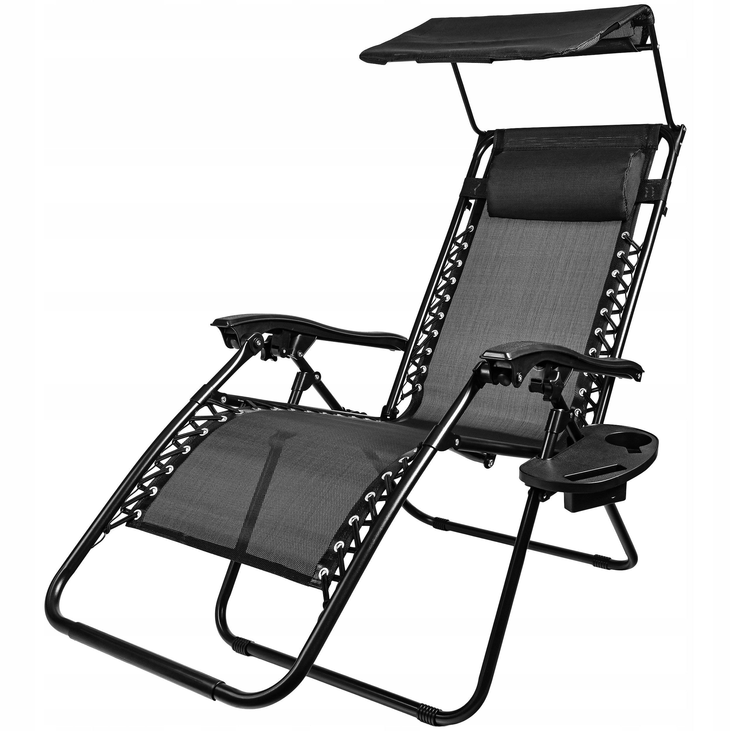 BEACH LOUNGER FOLDING + CANOPY TABLE Convenient for Terrace to Garden