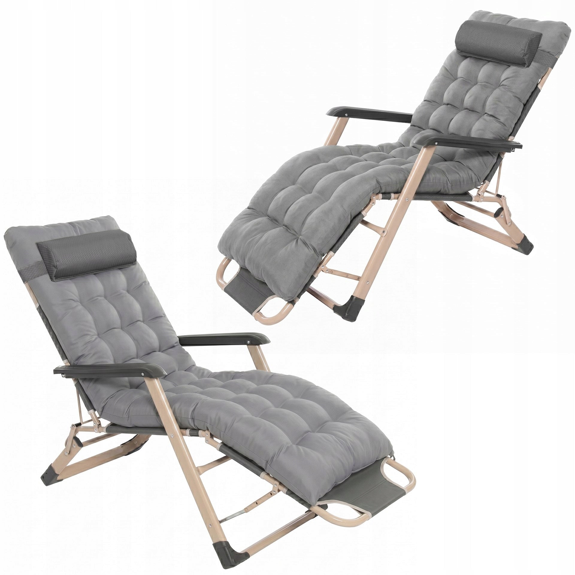 BEACH LOUNGER FOLDING CHAIR ZERO GRAVITY TOURIST BEACH 2in1 Kind sunbed