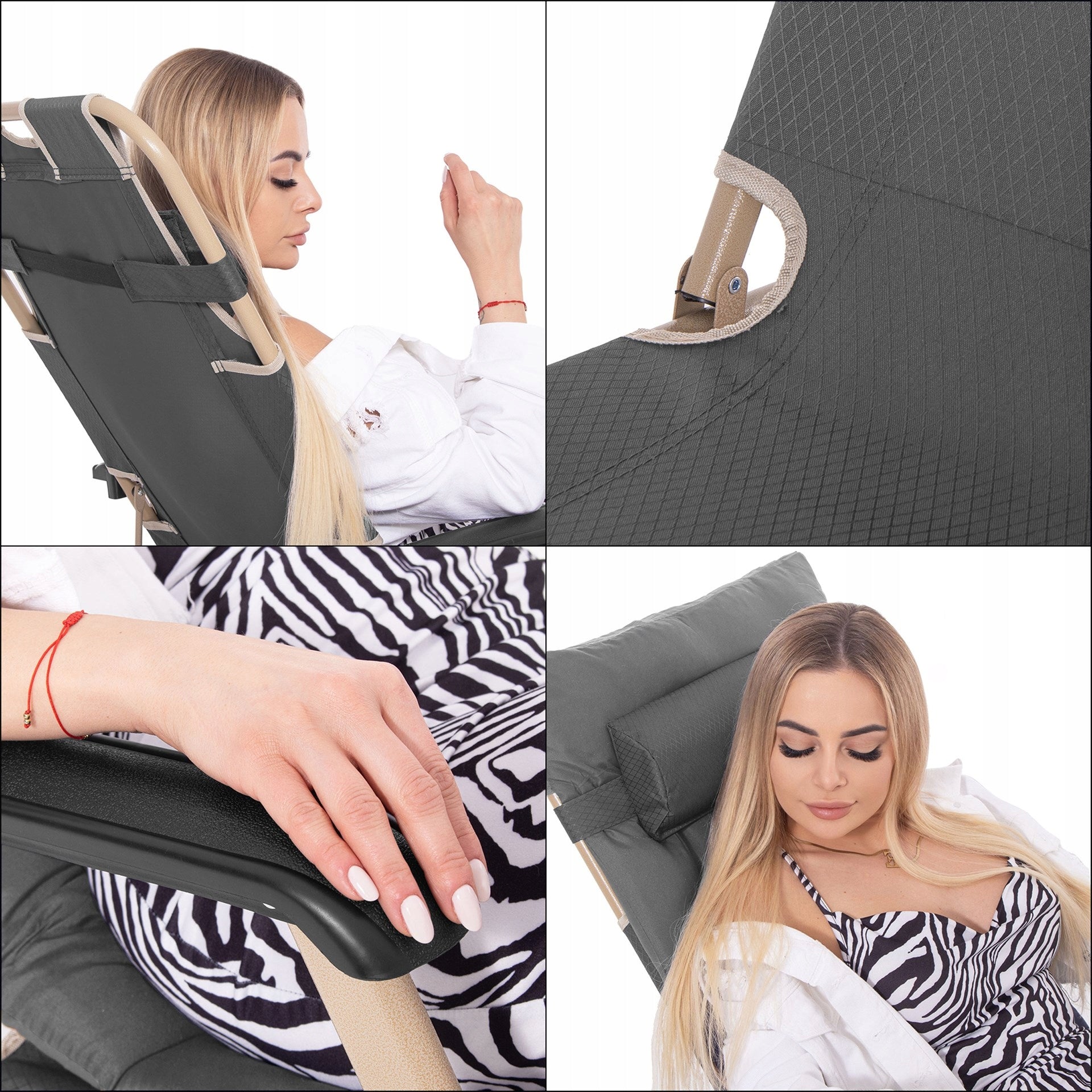 BEACH LOUNGER FOLDING CHAIR ZERO GRAVITY TOURIST BEACH 2in1 Seat material fabric