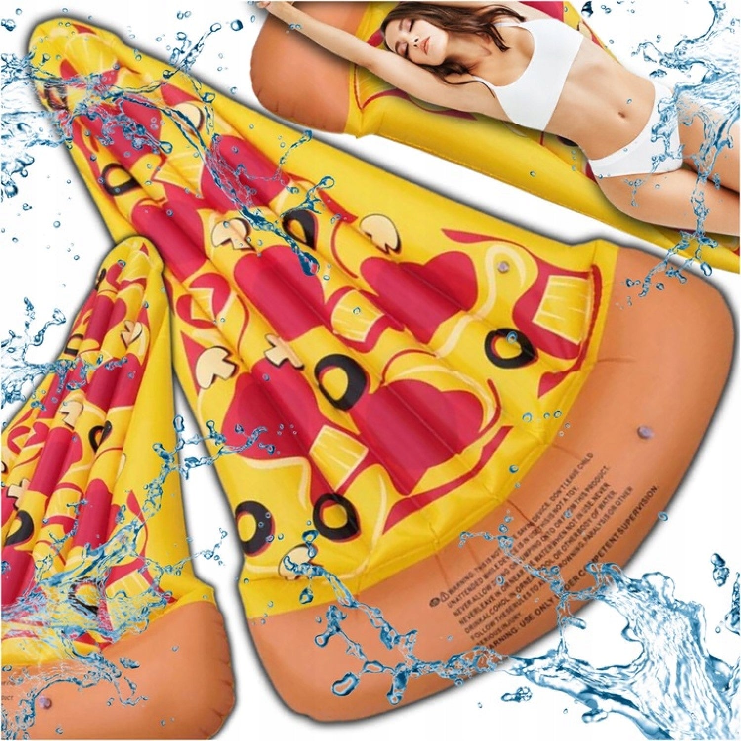 BEACH MATTRESS PIZZA INFLATABLE FOR SWIMMING LARGE COMFORTABLE SEA POOL VACATION