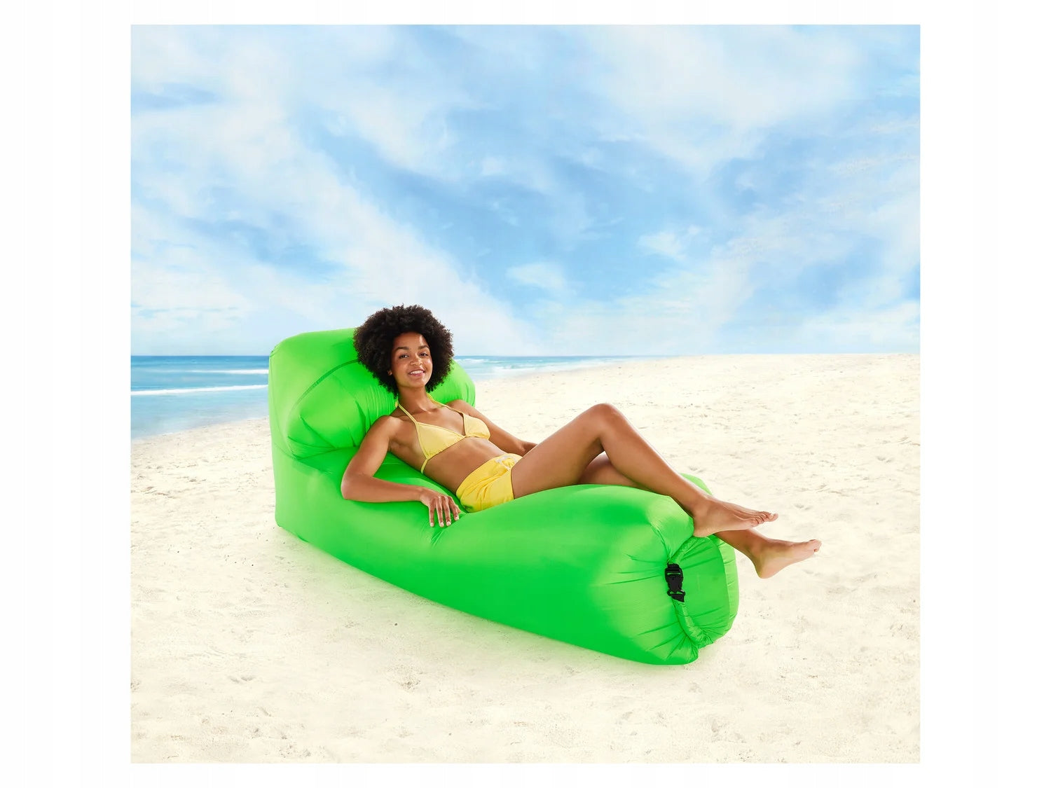 BEACH MATTRESS SOFA CRIVIT SELF-INFLATING 180X80 SUN LOUNGER CAMPING GREEN Brand Crivit