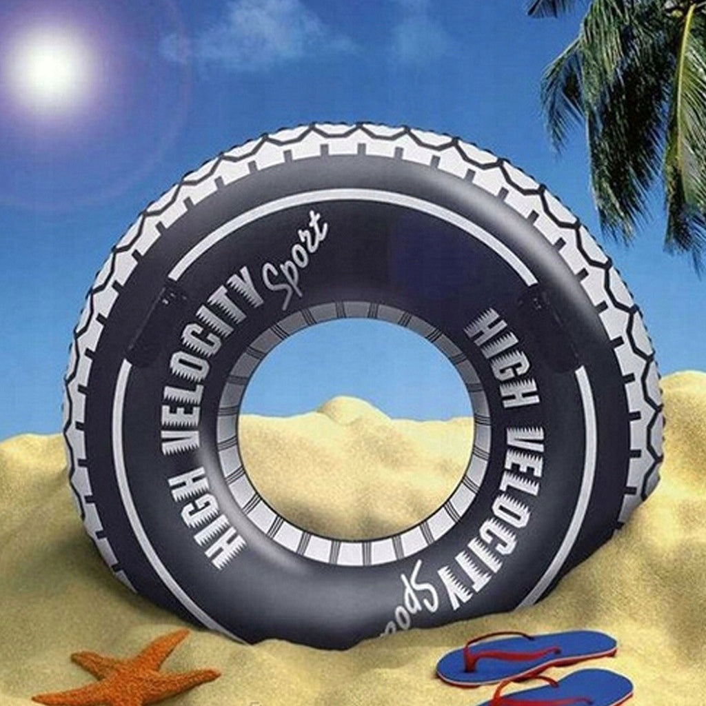 BEACH SWIM WHEEL TIRE INFLATABLE RING MATTRESS SWIMMING POOL 90cm Brand Falcon