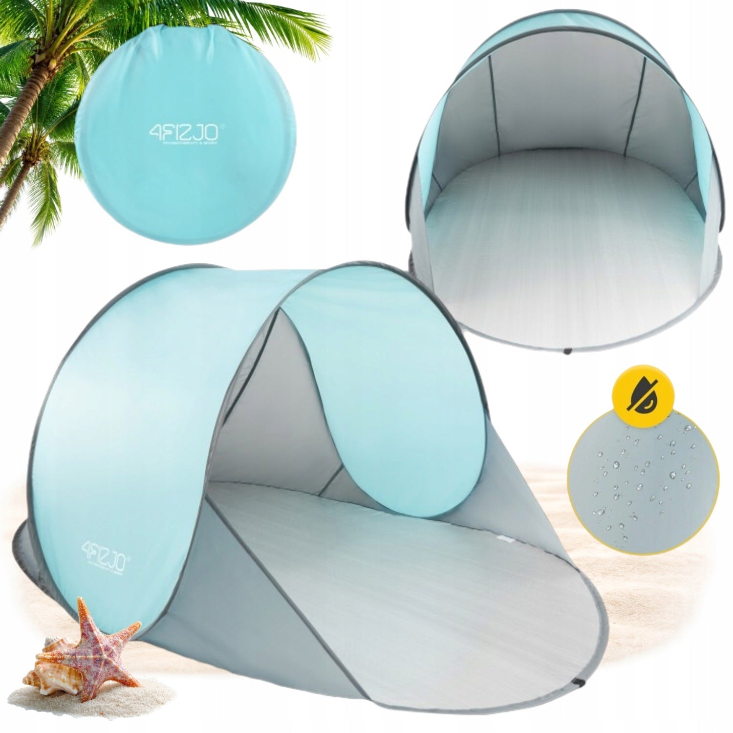 BEACH TENT SELF-FOLDING SCREEN FOR GARDEN BEACH 200 CM UV30 LARGE