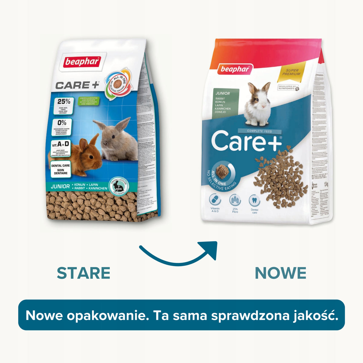 BEAPHAR Care+ Rabbit Junior Complete Food for Young Rabbit 1,5 kg Manufacturer code 8711231184071