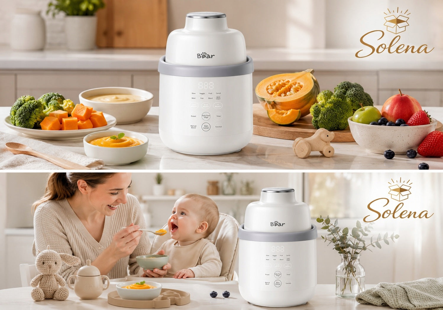 BEAR NUTRIEASE 2IN1 STAINLESS STEEL BABY FOOD ROBOT Brand Bear
