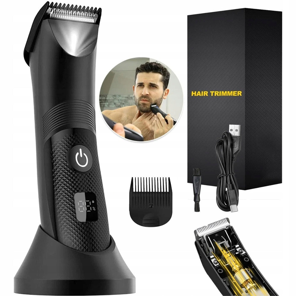 BEARD HAIR CLIPPER BODY CLIPPER WIRELESS USB
