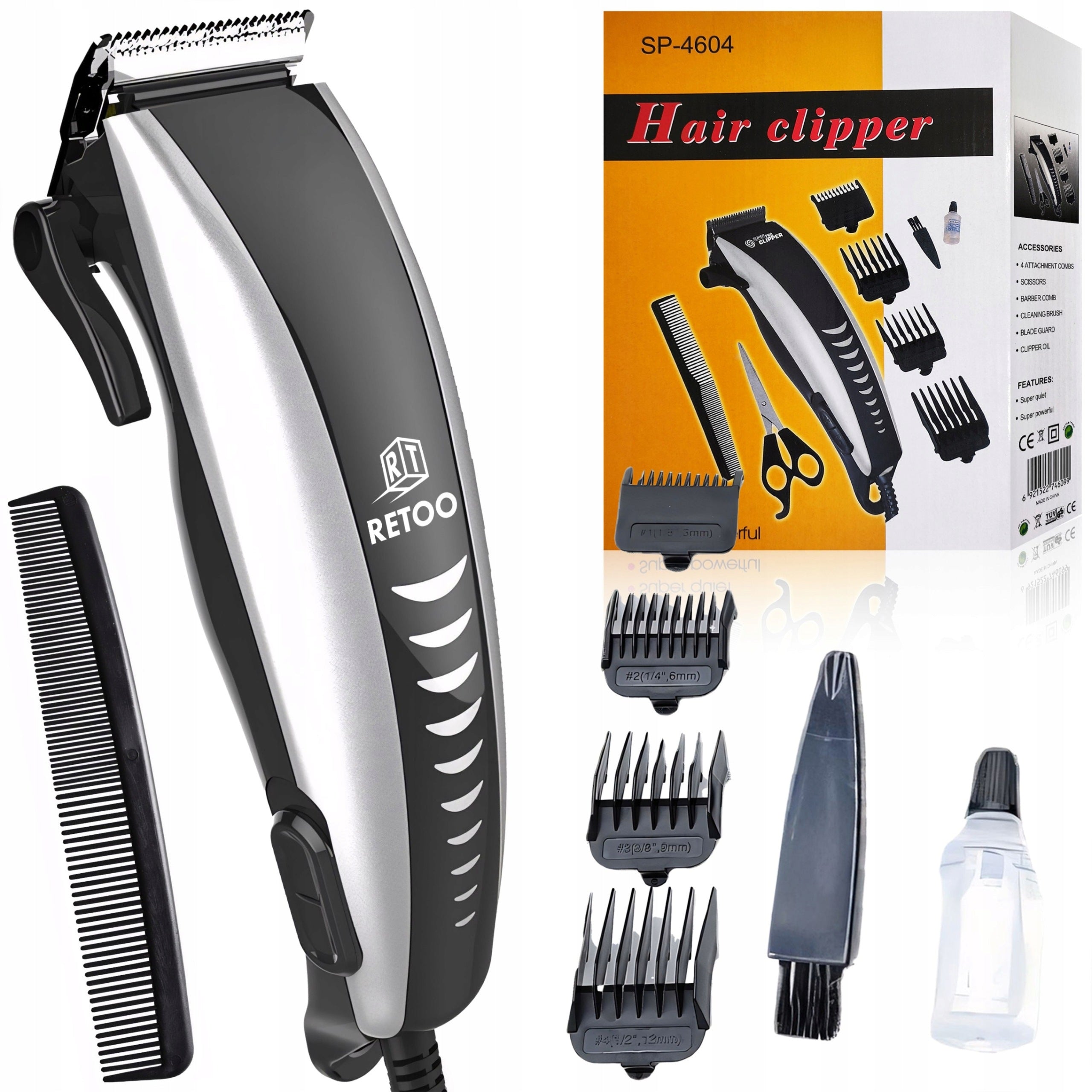 BEARD HAIR CLIPPER SHAVER TRIMMER 4 ATTACHMENTS SET 4IN1