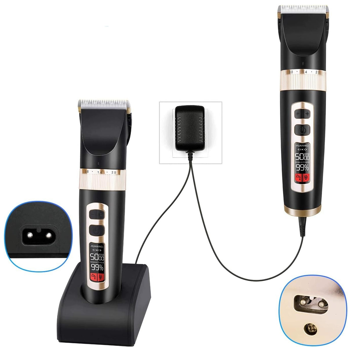 BEARD HAIR CLIPPER WIRELESS LCD CERAMIC Medical device no
