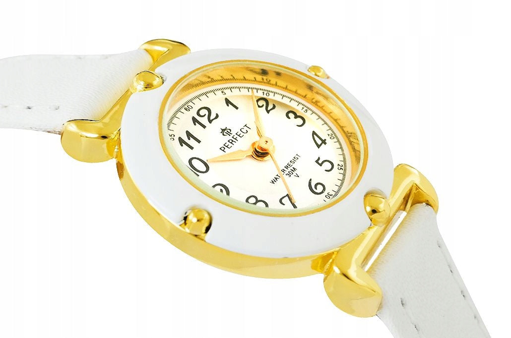 BEAUTIFUL CHILDREN'S WATCH - COMMUNION - WHITE WITH GOLD DECORATIONS Packaging status original