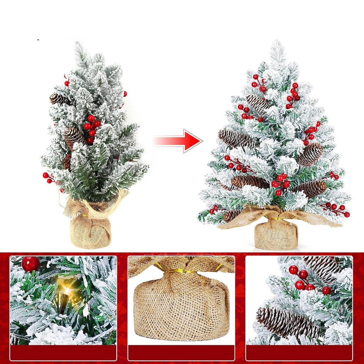 BEAUTIFUL CHRISTMAS TREE DECORATIVE SET CHRISTMAS TREE MINI 55 CM ARTIFICIAL SMALL CHRISTMAS TREE Packaging status original