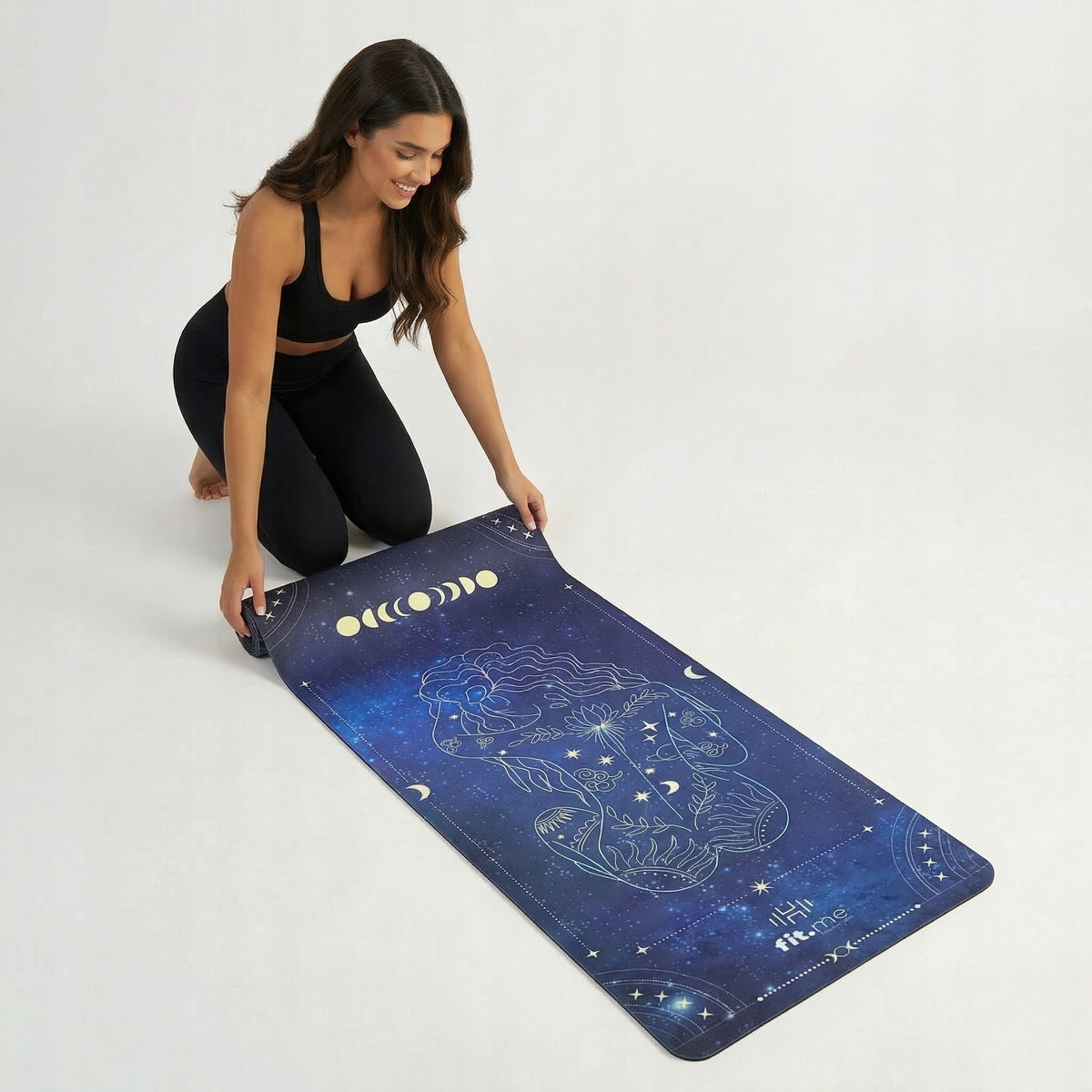 BEAUTIFUL PREMIUM YOGA MAT EXERCISE RUBBER PU PATTERN WOMAN ANTI-SLIP Packaging status original