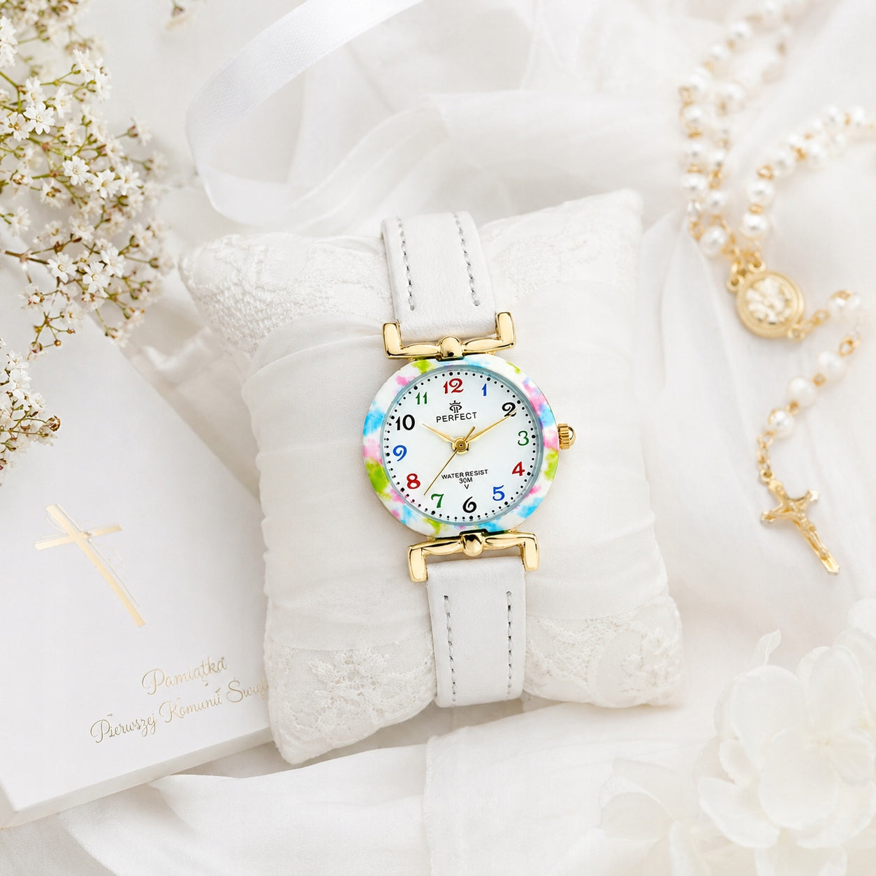 BEAUTIFUL WATCH FOR A GIRL, COMMUNION MEMORIAL, GIFT FOR AND COMMUNION Packaging status original