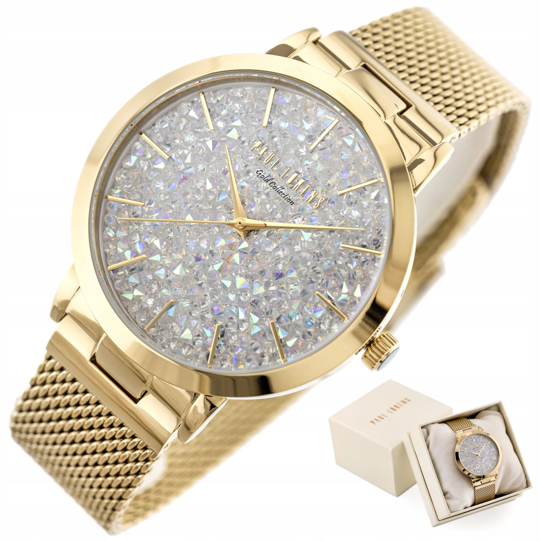 BEAUTIFUL WOMEN'S WATCH PAUL LORENS ZG517b CRYSTALS + GIFT BOX