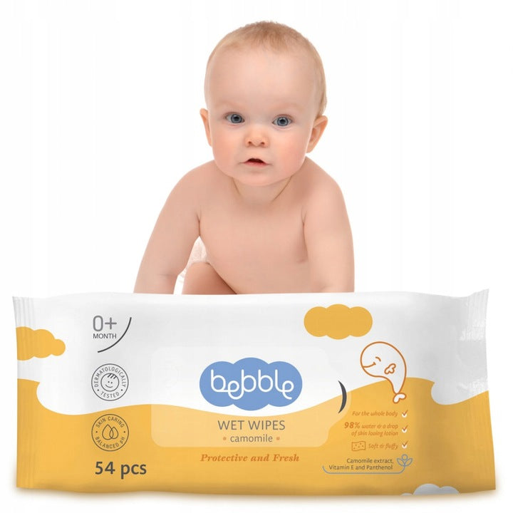 BEBBLE WET WIPES WATER CHAMOMILE VITAMIN E D-Panthenol 54 pcs.