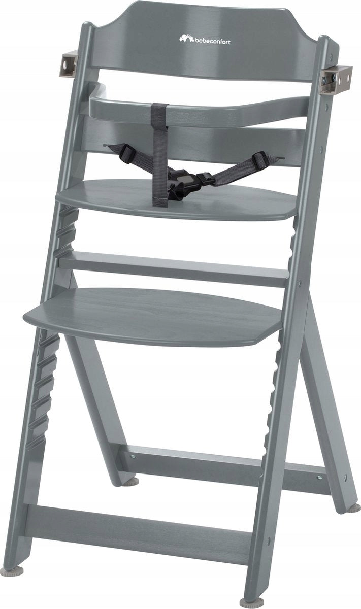 BEBE CONFORT TIMBA WOODEN HIGH CHAIR WAM GREY (without insert) Color shades of gray and silver