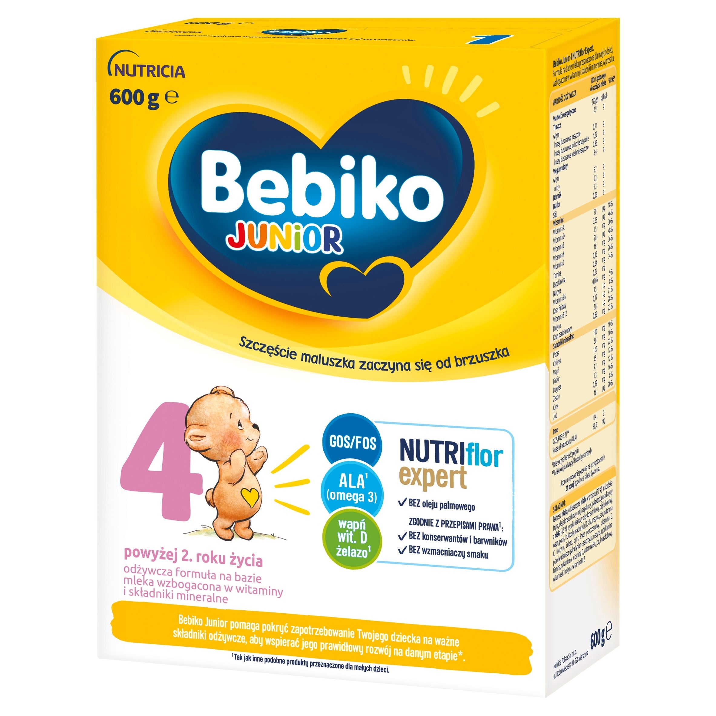 BEBIKO JUNIOR 4 NUTRIFLOR EXPERT MILK NEXT 600G Packaging status original