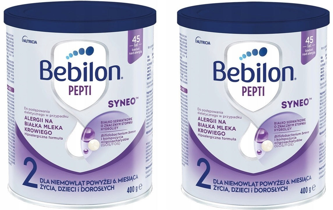 BEBILON PEPTI 2 SYNEO ==> 2 X 400 grams FOR CHILDREN WITH MILK PROTEIN ALLERGY