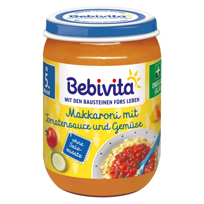 BEBIVITA BIO PASTA VEGETABLES TOMATO SAUCE 5m 190 Brand Bebivita