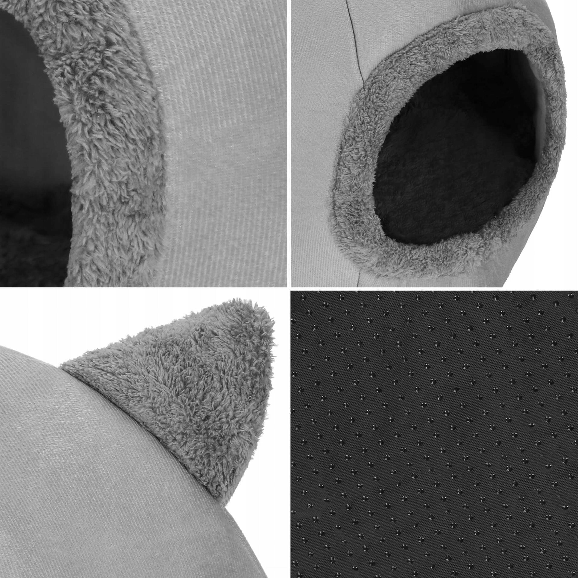 BED CAT HOUSE BOOTH PILLOW SOFT PLUSH 37x31cm M GREY Color gray