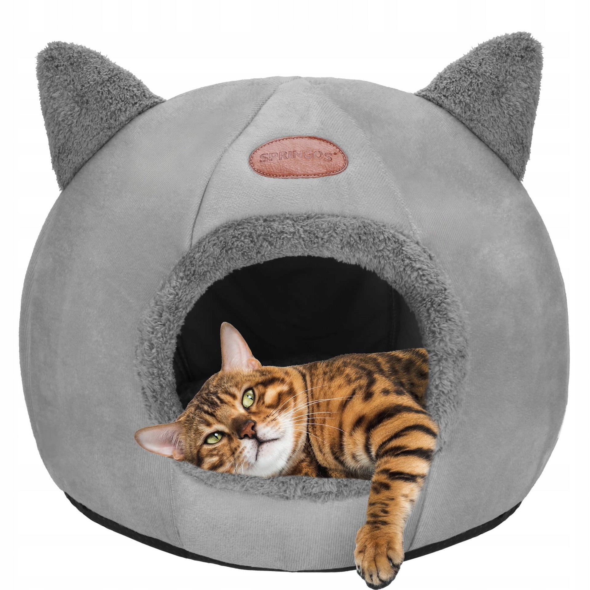 BED CAT HOUSE BOOTH PILLOW SOFT PLUSH 37x31cm M GREY Trade name PA0239 LEGOWISKO DLA KOTA