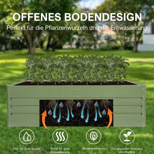 BED DISCOUNT MODERN ELEVATED GARDEN BED STEEL 182x91x54CM Brand no brand