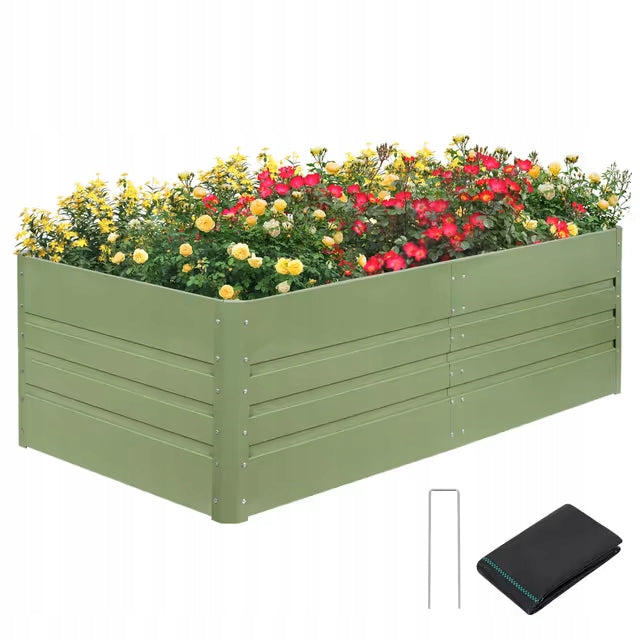 BED DISCOUNT MODERN ELEVATED GARDEN BED STEEL 182x91x54CM