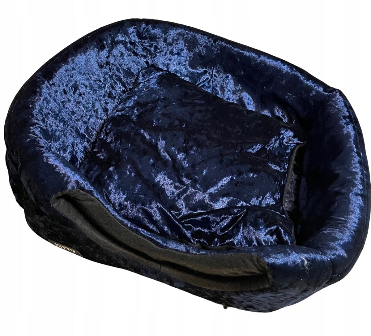 BED FOR A PET, A DOG, A CAT, 35x35x20 cm, VELVET, NAVY BLUE GLAMOR