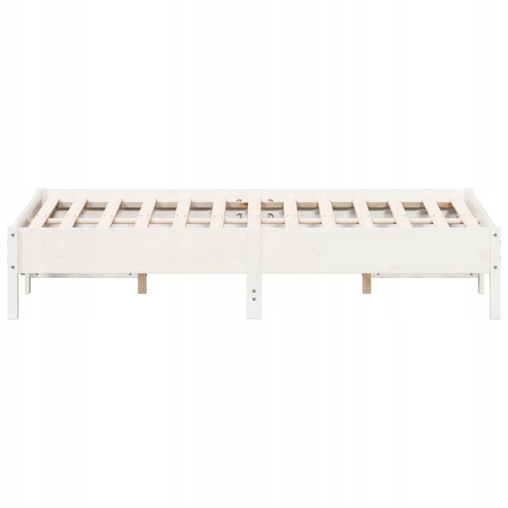 BED FRAME WHITE 135X190CM SOLID PINE WOOD Kind Stationary