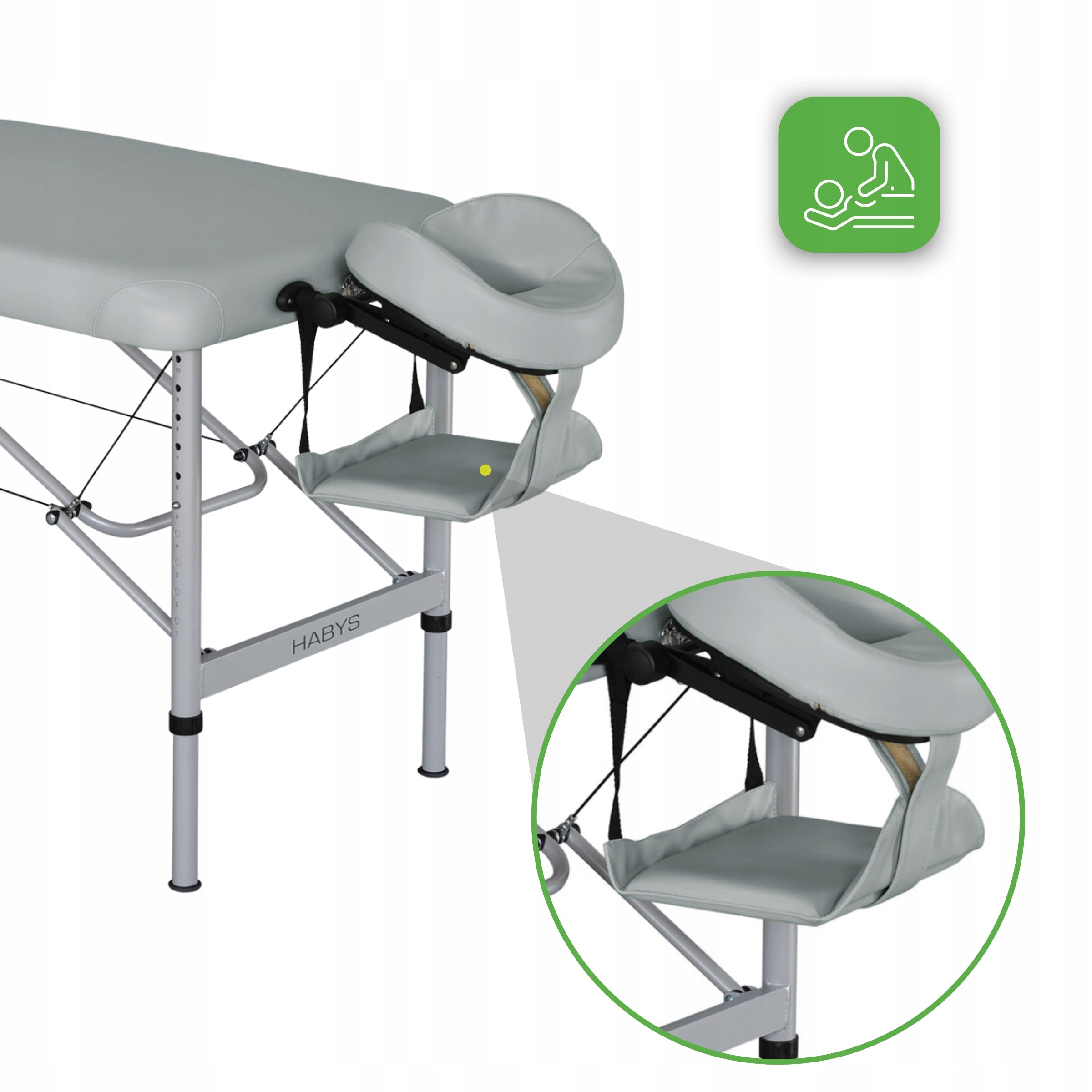 BED MASSAGE TABLE ALUMINUM FOLDING AERO ULTRALIGHT DURABLE HABYS Medical device yes
