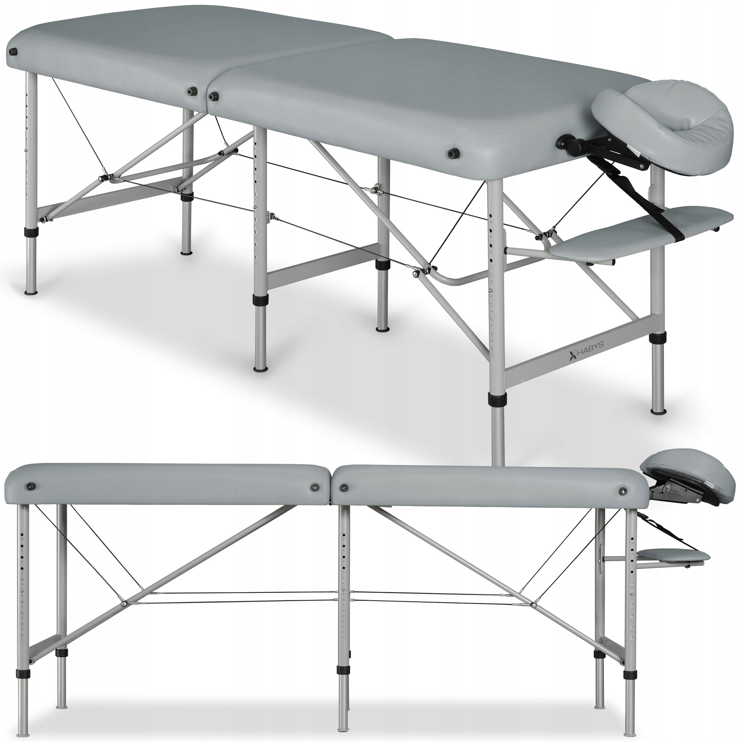 BED MASSAGE TABLE ALUMINUM FOLDING MEDMAL 70 STABILIZING LEG HABYS