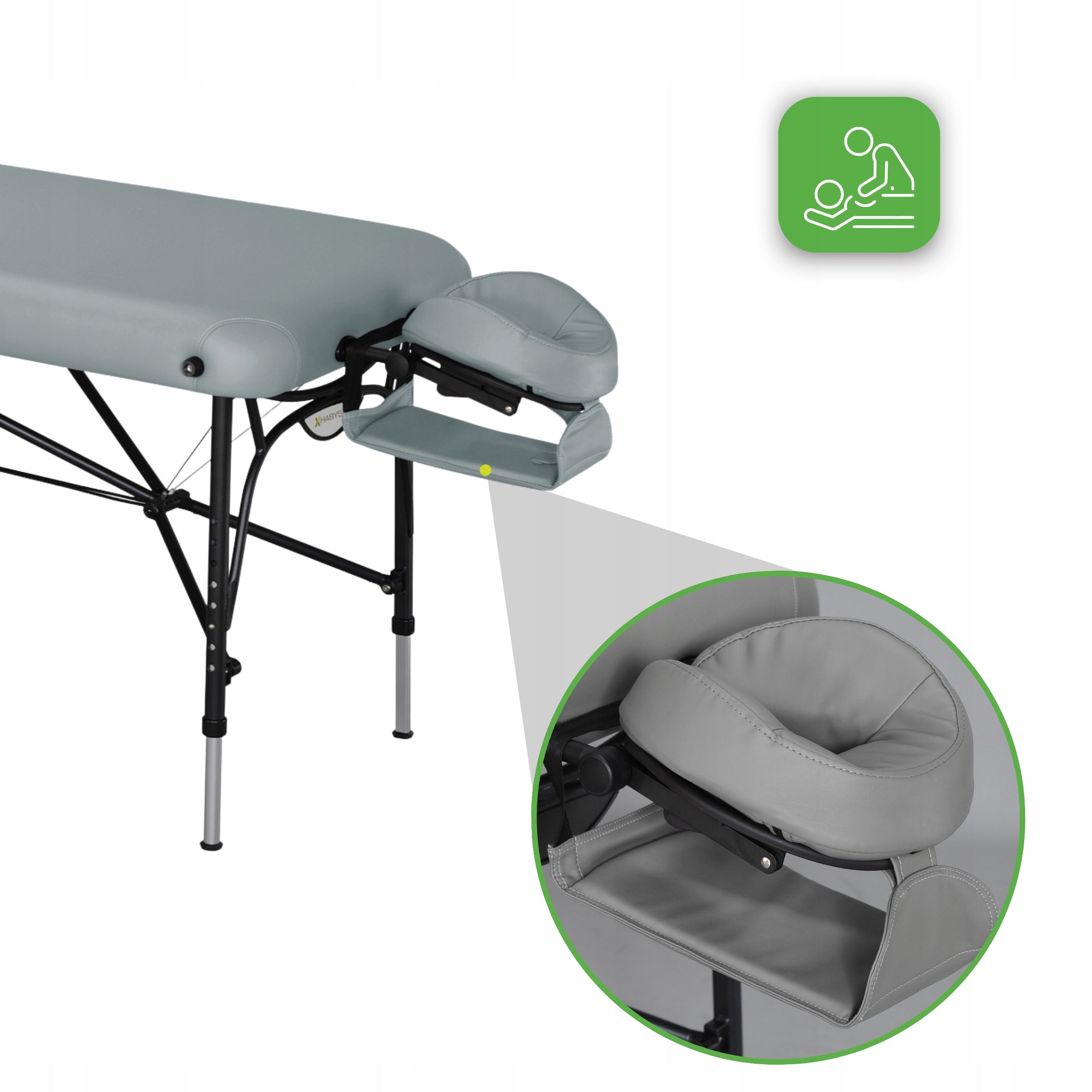 BED MASSAGE TABLE ALUMINUM FOLDING SMART HIGH STABILITY HABYS Medical device yes
