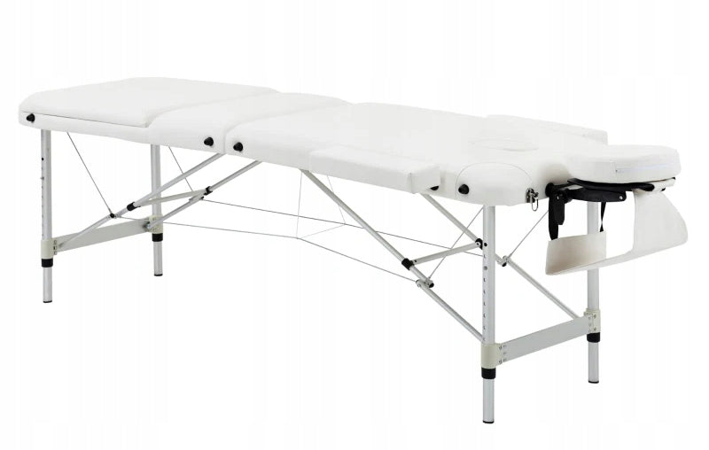 BED MASSAGE TABLE ALUMINUM FOLDING WHITE COSMETIC 215 cm x 60 cm Brand no brand