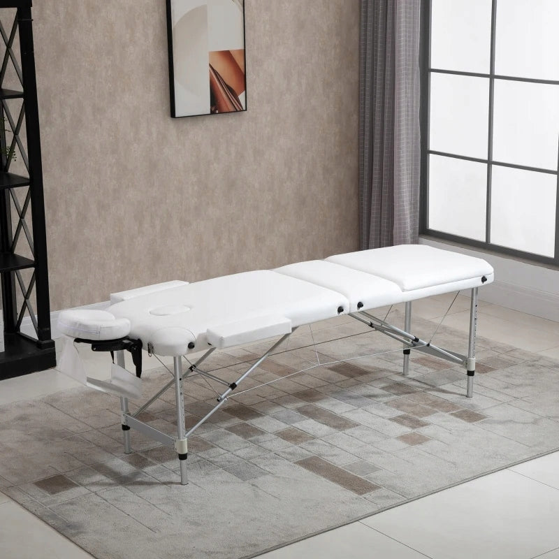 BED MASSAGE TABLE ALUMINUM FOLDING WHITE COSMETIC 215 cm x 60 cm EAN (GTIN) 5906142900015
