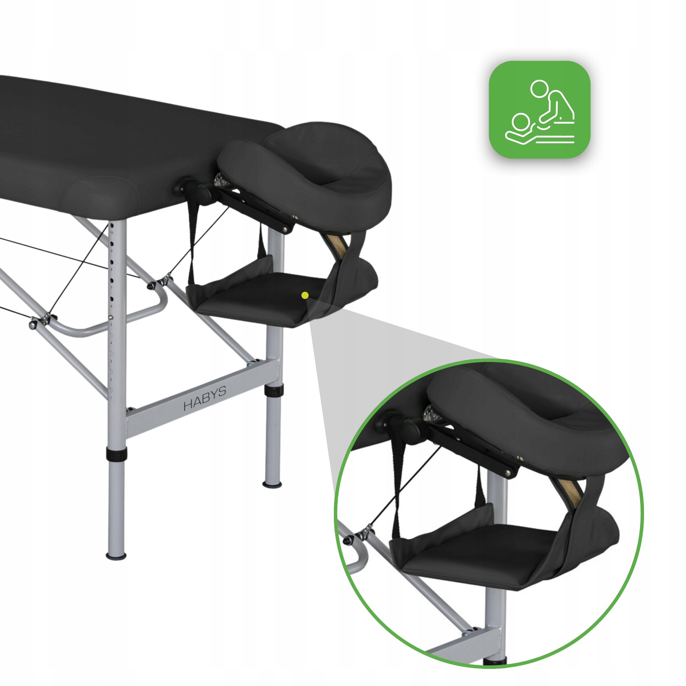BED MASSAGE TABLE FOLDING ALUMINUM LIGHTWEIGHT DURABLE AERO 70 HABYS Frame material aluminum