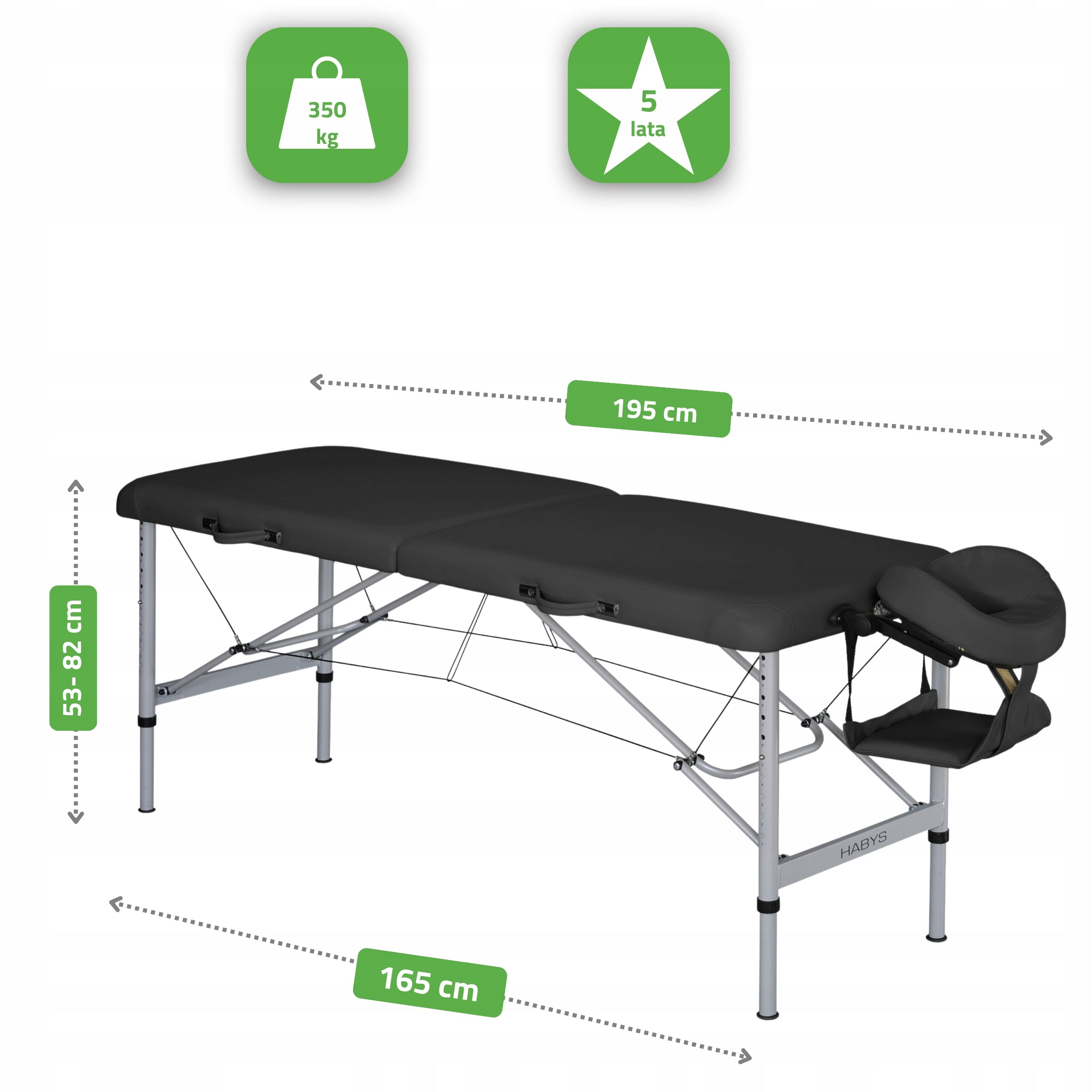 BED MASSAGE TABLE FOLDING ALUMINUM ULTRALIGHT DURABLE AERO 60 HABYS EAN (GTIN) 5907813380884