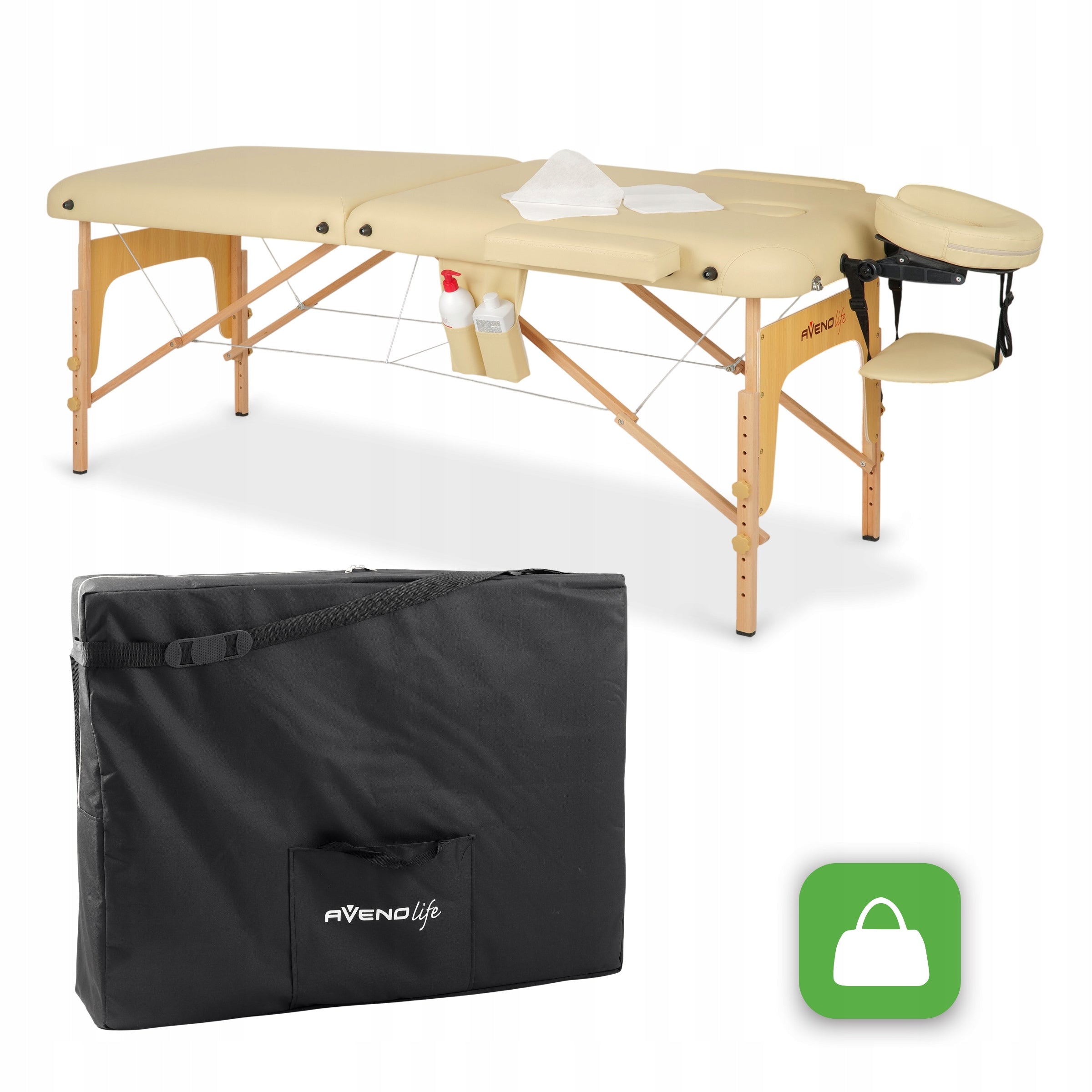 BED MASSAGE TABLE FOLDING PORTABLE SOFA 70 CM COVERHABYS Brand Aveno Life
