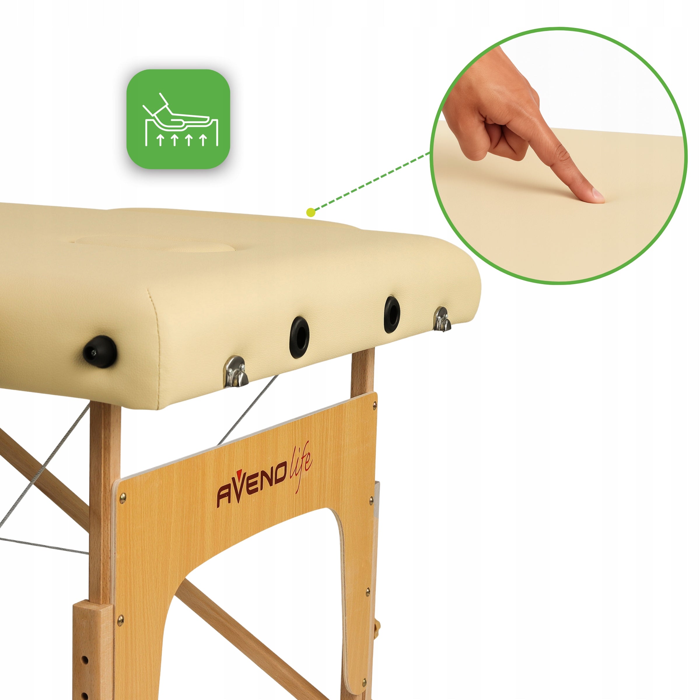 BED MASSAGE TABLE FOLDING SOFIA LIGHT 60 CM COMFORT FOAM 5CM HABYS Brand Aveno Life