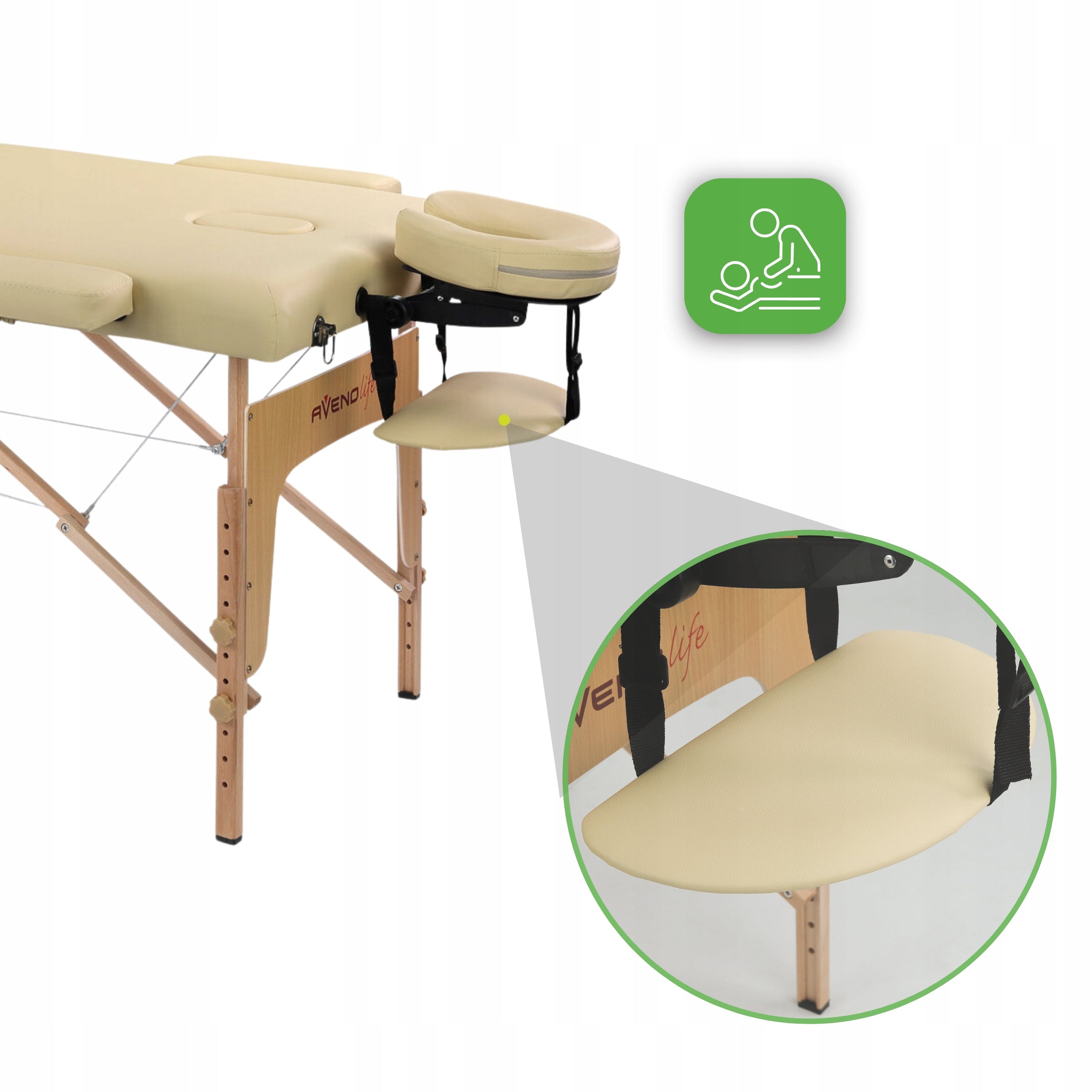 BED MASSAGE TABLE FOLDING SOFIA LIGHT 60 CM COMFORT FOAM 5CM HABYS Frame material wood