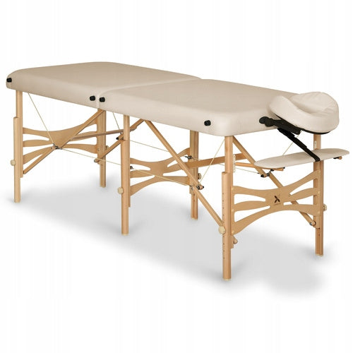 BED MASSAGE TABLE FOLDING WOODEN ALBA 70 CM STABILIZING LEG HABYS Color brown