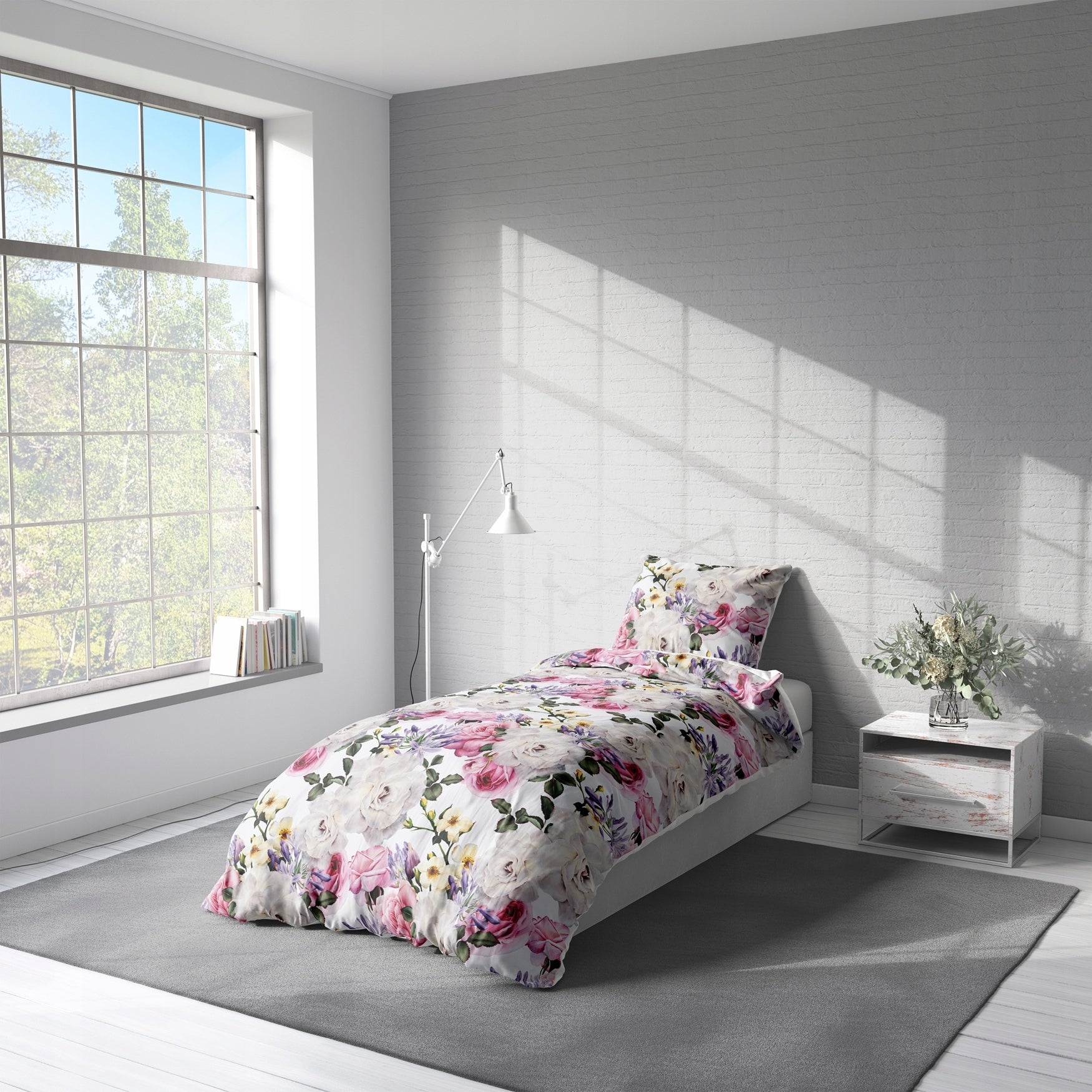 BEDDING 140X200 CM BEDDING SET + PILLOWCASE 70X80 SET FLOWERS 0010 Manufacturer code H-LIN0010-140x200