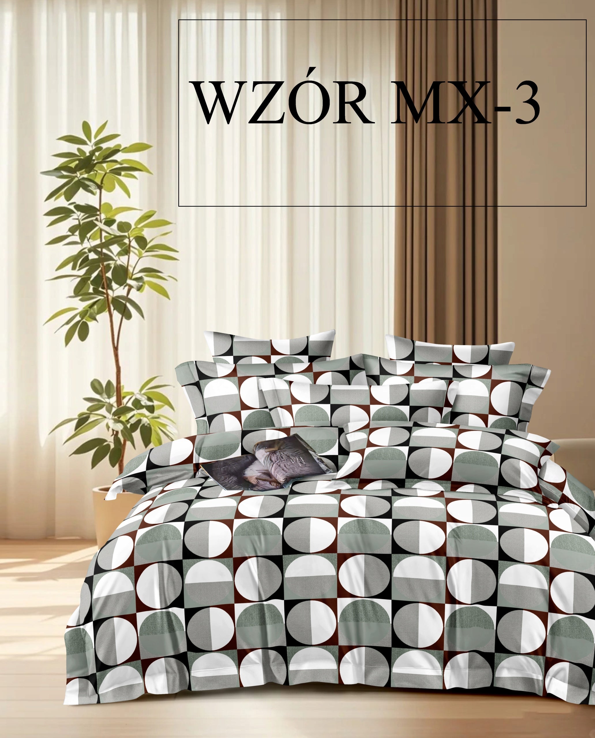 BEDDING 160x200 +2x PILLOWCASE 70x80 ZIPPER SET MICROFIBER pattern MX-3 Packaging status original