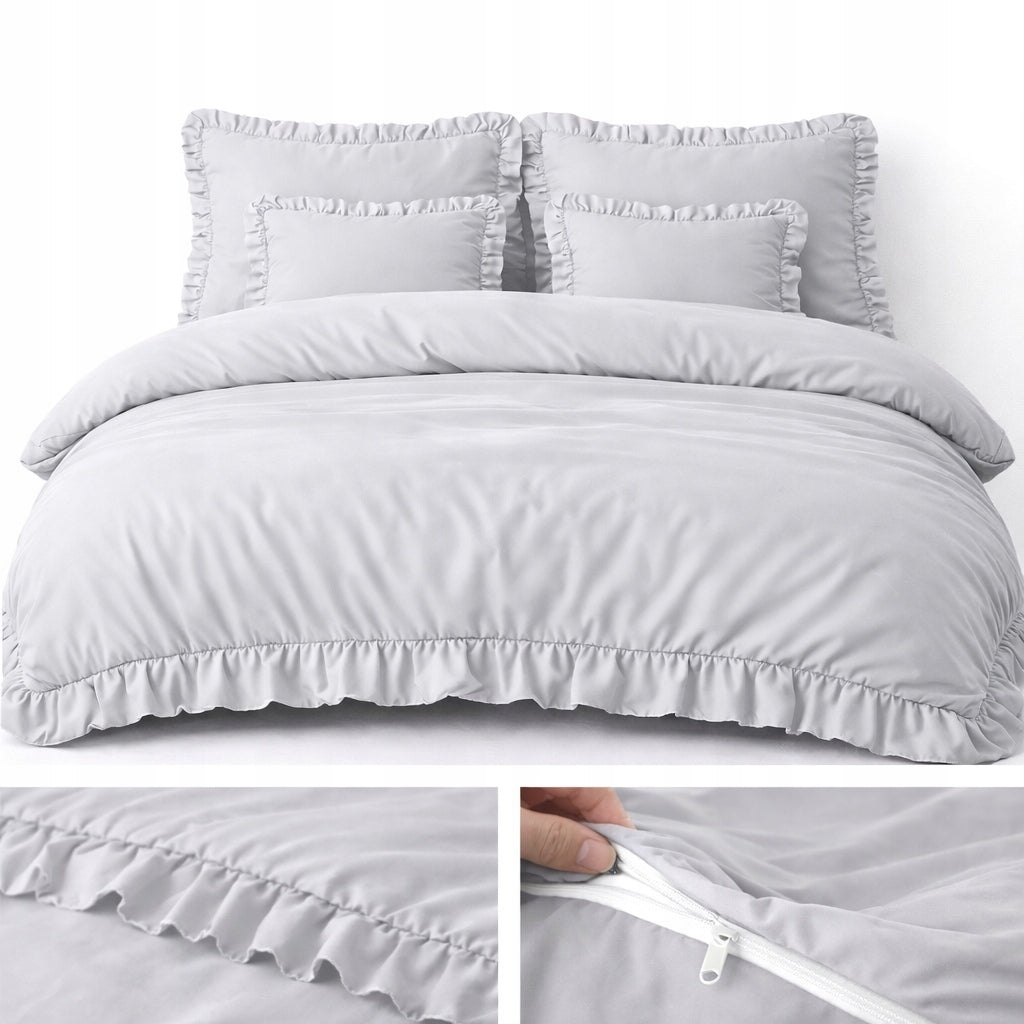 BEDDING 160x200 WITH FRILL SET 3 PCS MICROFIBER COLORS TO CHOOSE FROM